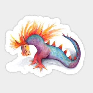 Rainbow dragon snake watercolor Sticker